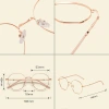 The classic retro myopia large frame can be paired with flat light glasses for street photography. Metal glasses frame, popular optical glasses Specification image